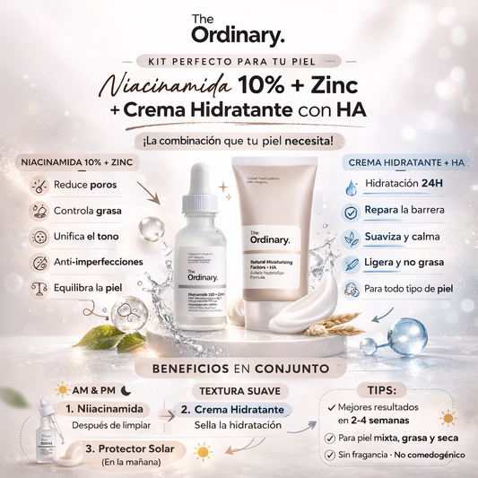 KIT THE ORDINARY™ NIACINAMIDE 10% AND ZINC 1% + NATURAL MOISTURIZING
