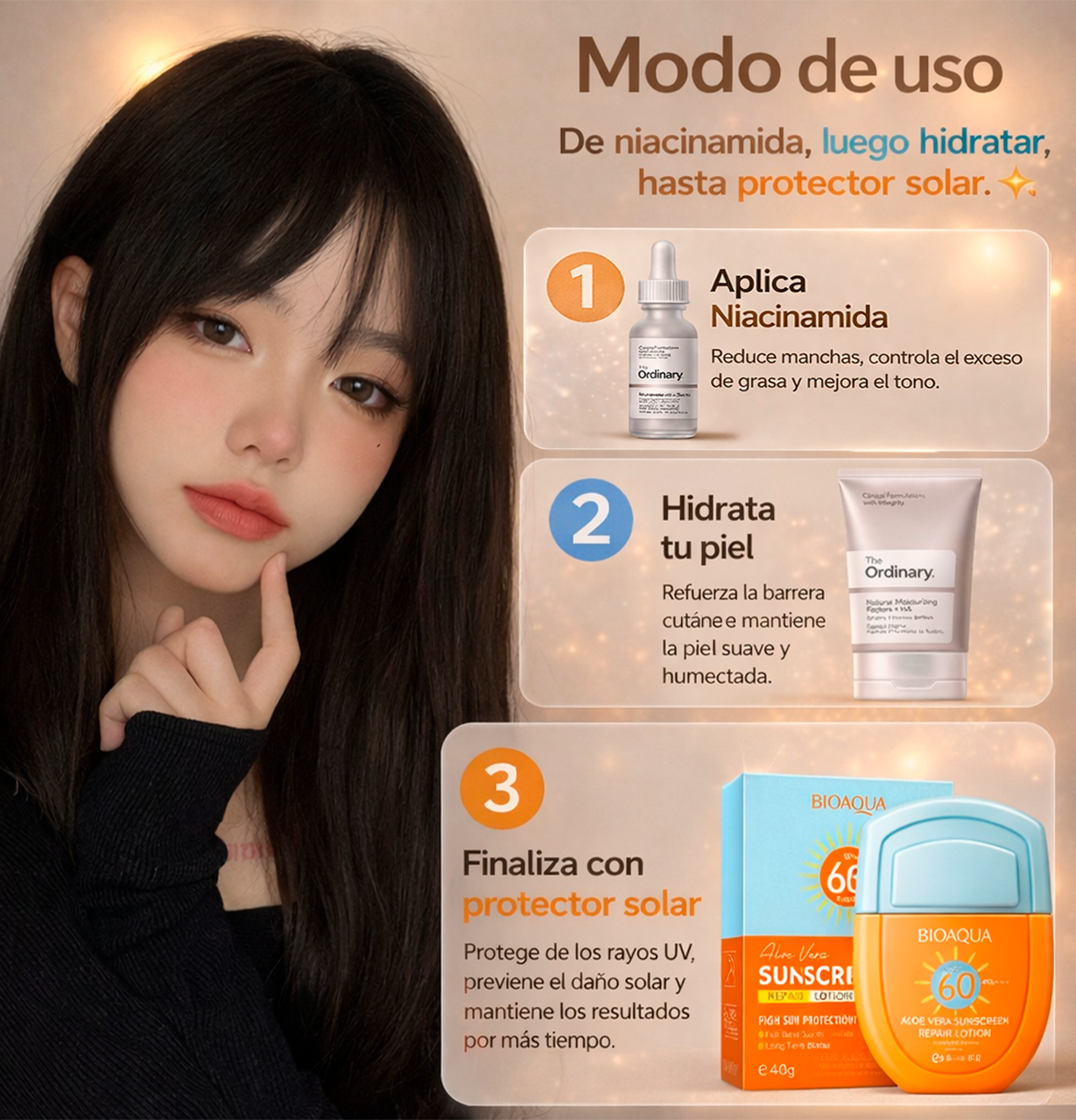 KIT BALANCE ABSOLUT™  NIACINAMIDA + HA + PROTECTOR SOLAR ALOE VERA